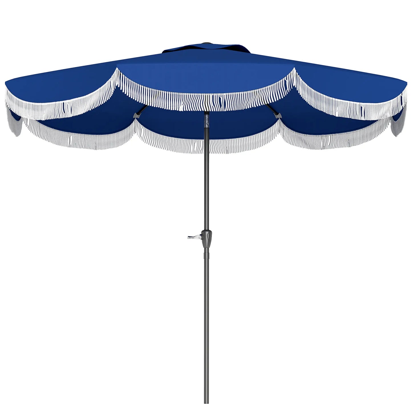 9FT Patio Umbrella, UPF 30+, Crank, 8 Ribs, Push Button Tilt, Blue Patio Umbrellas Blue at Gallery Canada