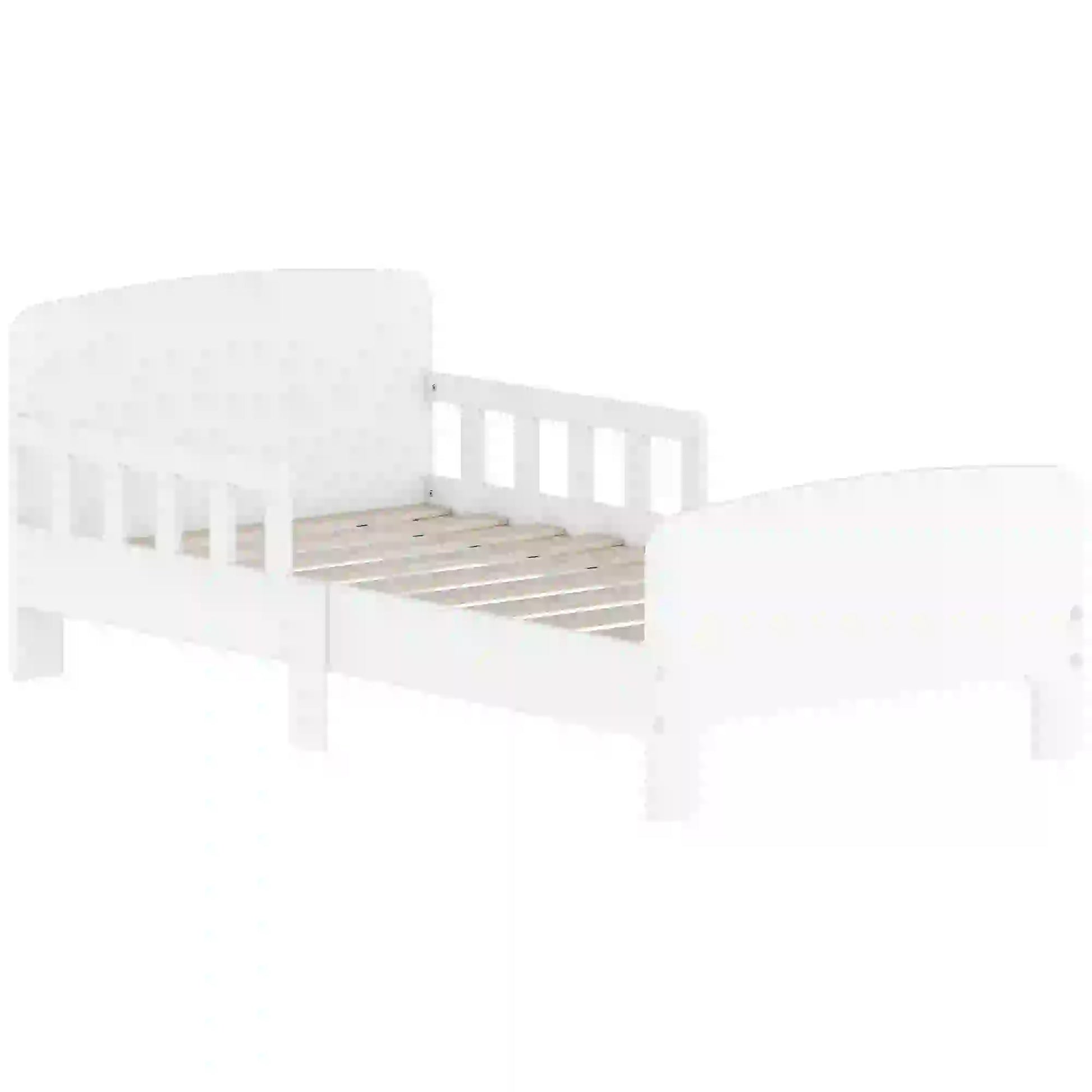 Toddler Bed with Safety Rails, Kids Bed Frame, White Kids Bedroom Furniture at Gallery Canada