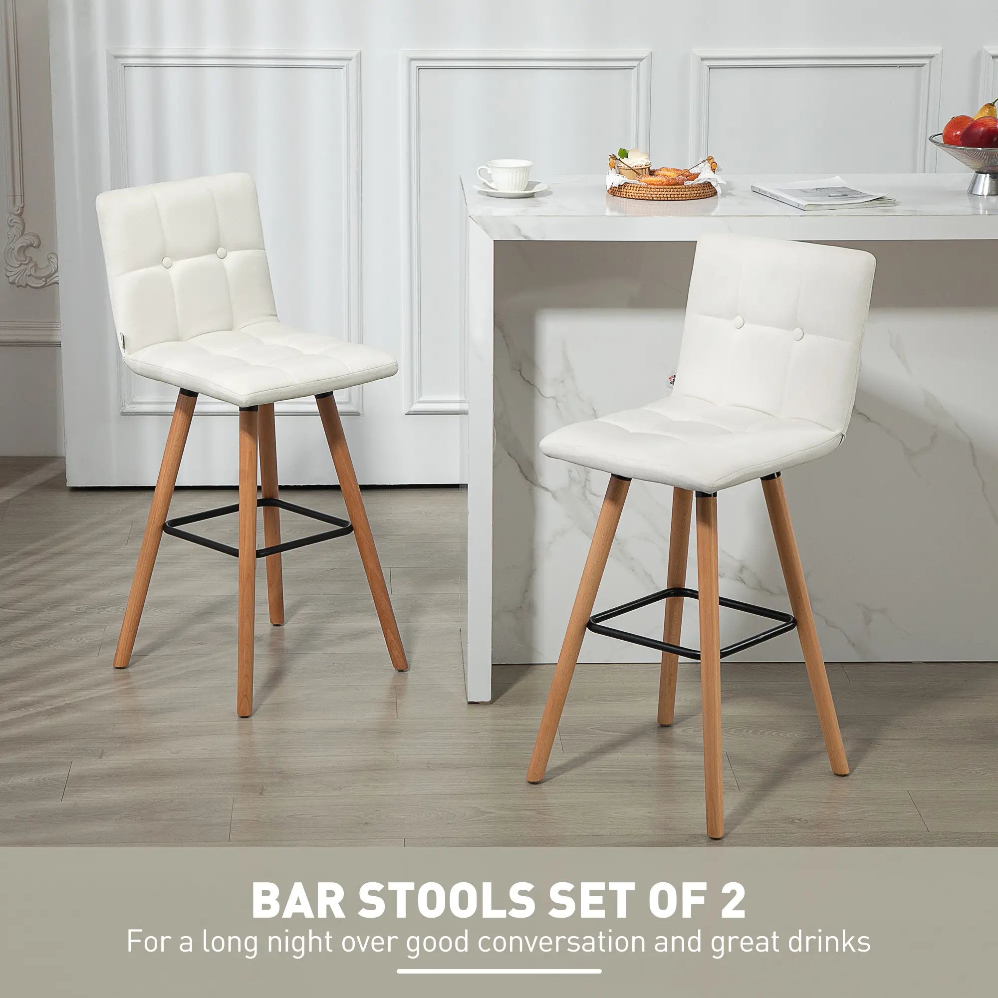 Modern Bar Stools Set of 2, 38