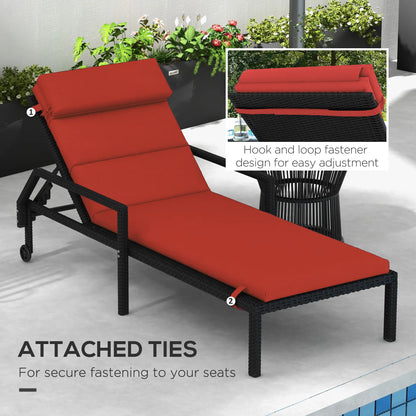 Patio Chaise Lounge Cushion with Headrest, Wine Red Patio Chair Cushions at Gallery Canada