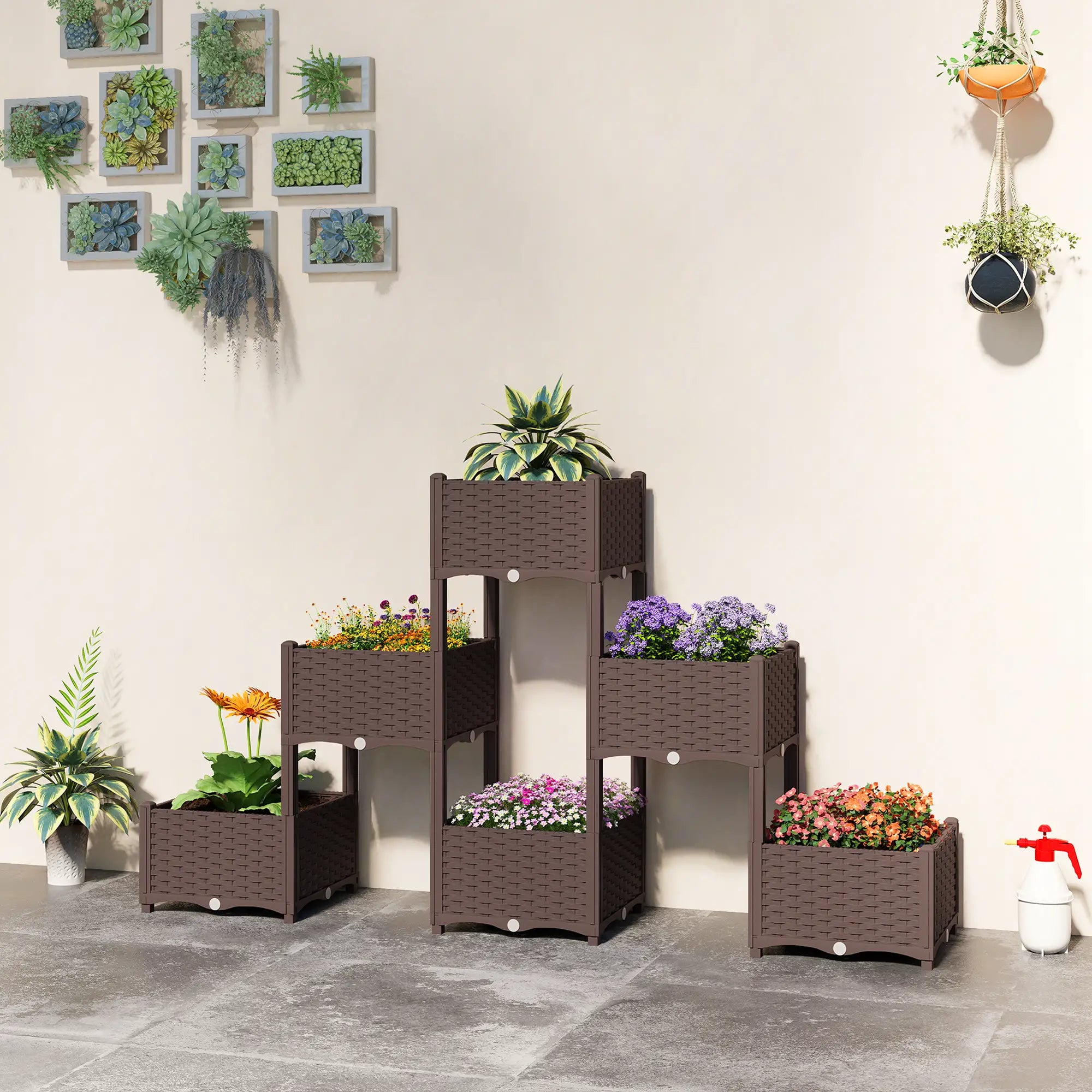 Plastic Raised Garden Bed With Legs, Self Watering Elevated Planter Box Elevated Garden Beds at Gallery Canada