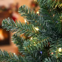6Ft Prelit Christmas Tree, Warm White & Multi-Colour LEDs, Colorado Blue Spruce