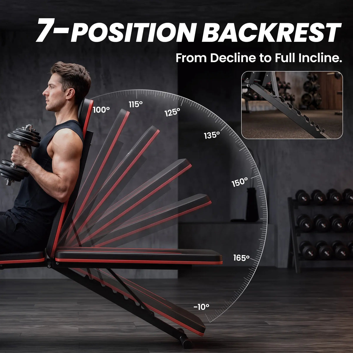 Folding Weight Bench, 7-Position Adjustable Incline Decline Weight Benches at Gallery Canada