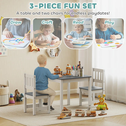 Kids Table and Chairs Set, Toddler Activity Table, 2 Chairs, Grey Kids Table Sets at Gallery Canada