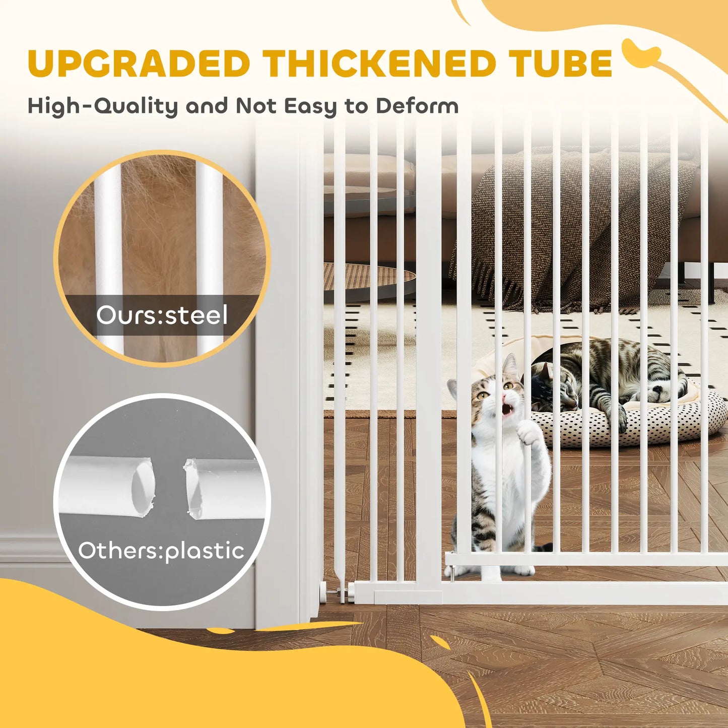 59" Extra Tall Cat Gate, 30"-41" with Extensions, White Pet Gates at Gallery Canada