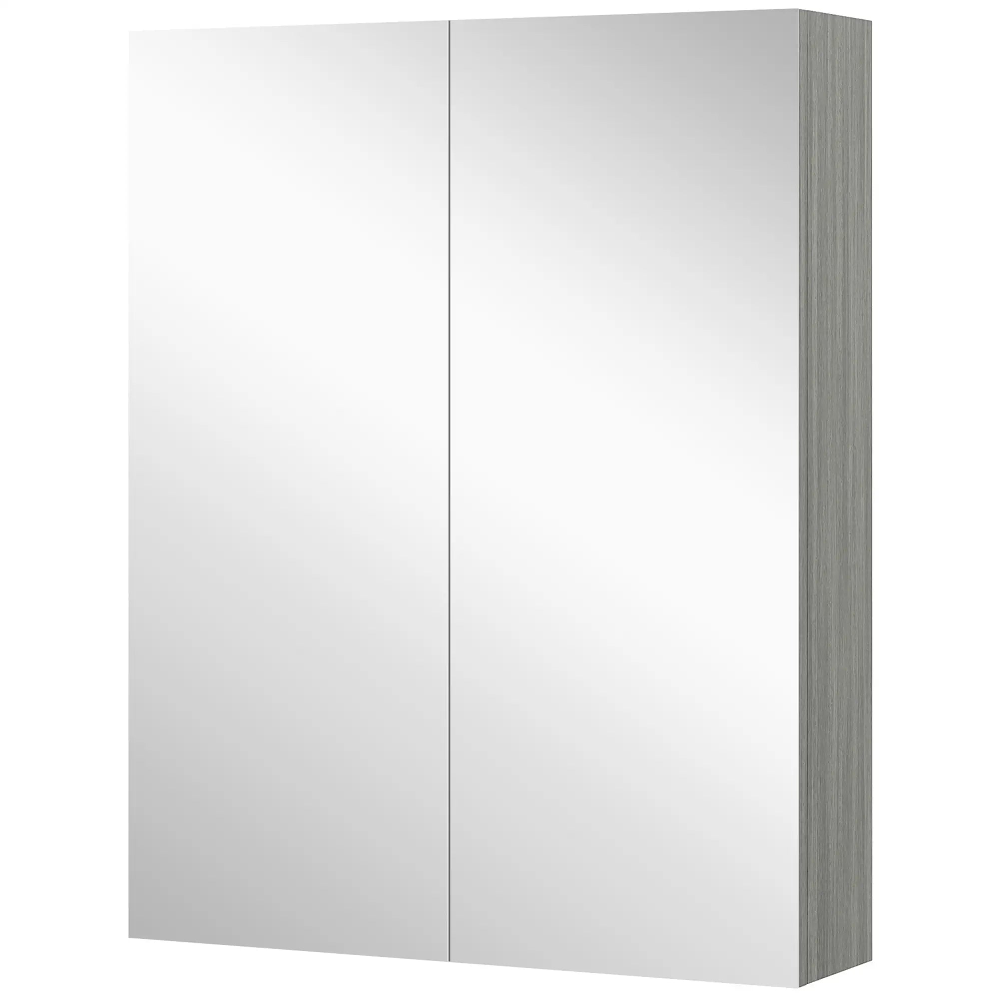 Wall Mount Mirrored Medicine Cabinet, Adjustable Shelf, Double Soft Closing Doors, Grey Mirror Medicine Cabinets Grey at Gallery Canada