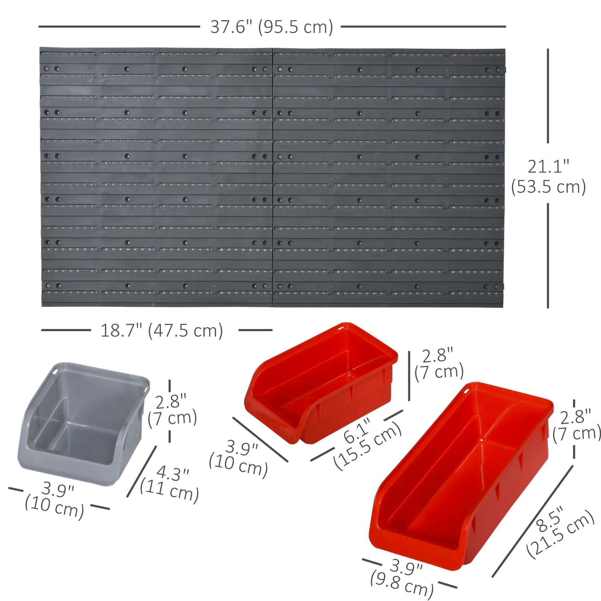 44PC Wall Mounted Storage Bins, Hardware Organizer, Pegboard, Red Tool Organizers at Gallery Canada