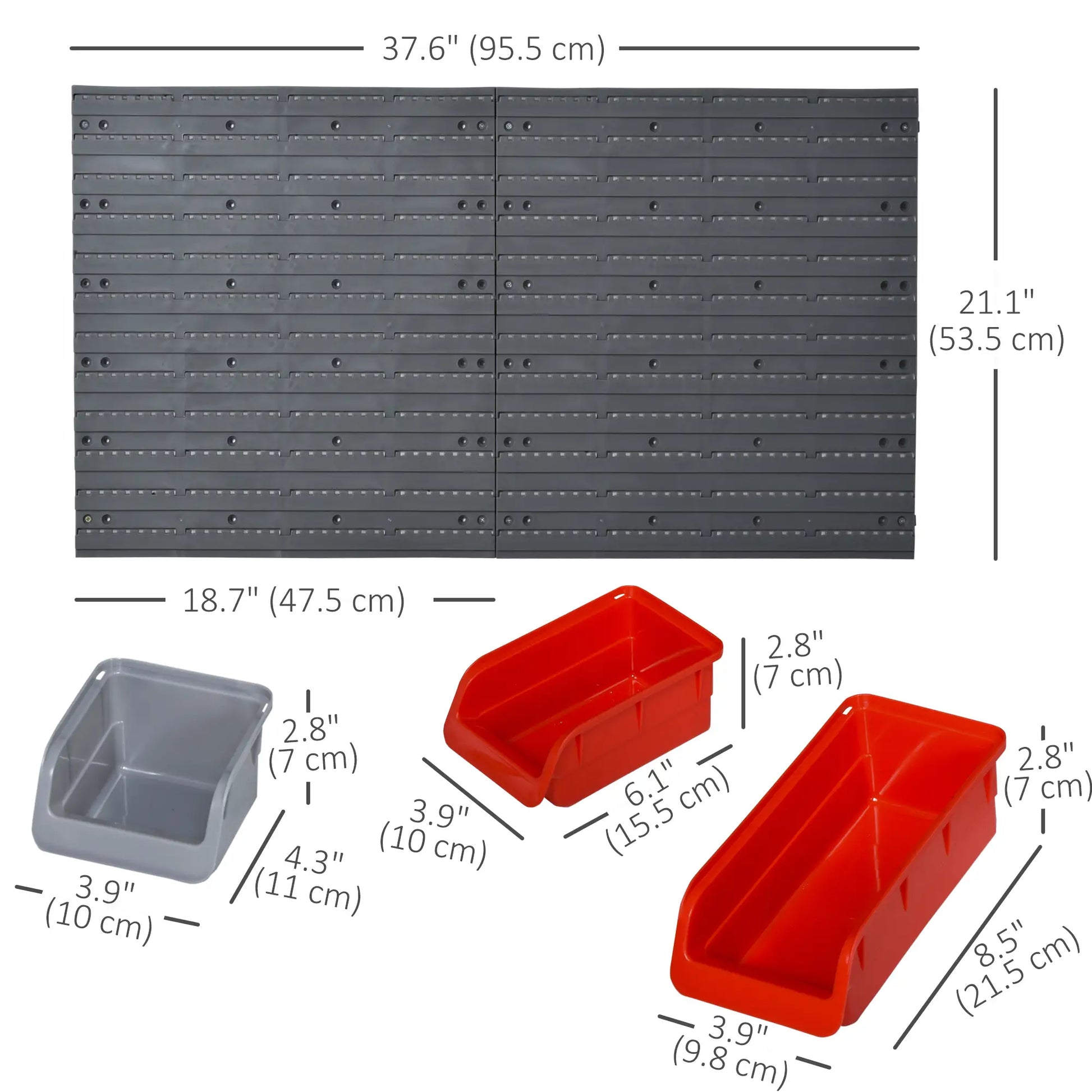 44PC Wall Mounted Storage Bins, Hardware Organizer, Pegboard, Red Tool Organizers at Gallery Canada