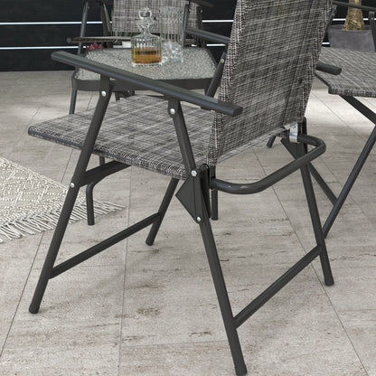 4 Piece Patio Furniture Set, Two Foldable Armchairs, Loveseat, Glass Top Table, Mixed Grey Patio Furniture Sets at Gallery Canada