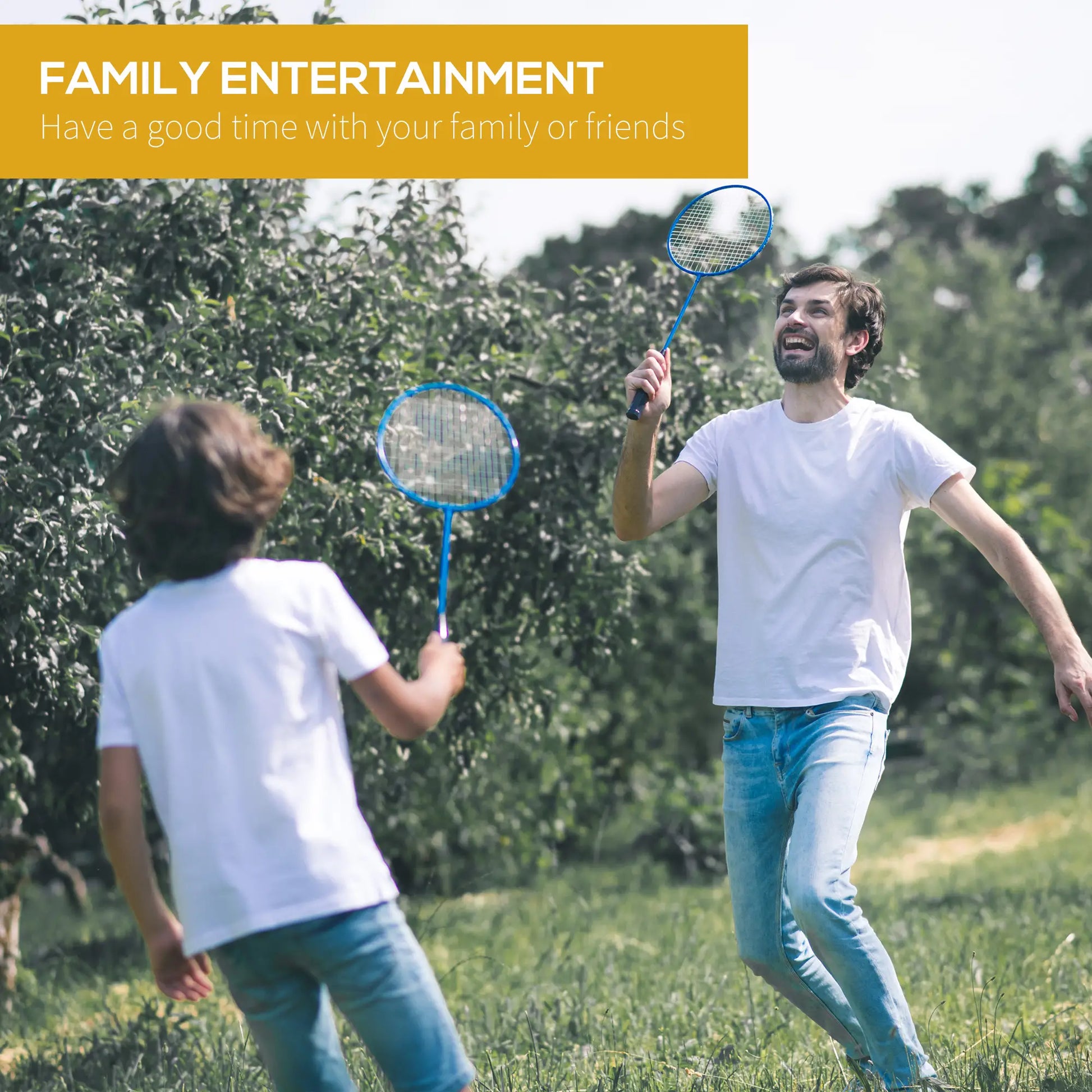 Portable Badminton Net Set, 9.5x5 ft, Foldable, Includes Rackets, Shuttlecocks Badminton at Gallery Canada