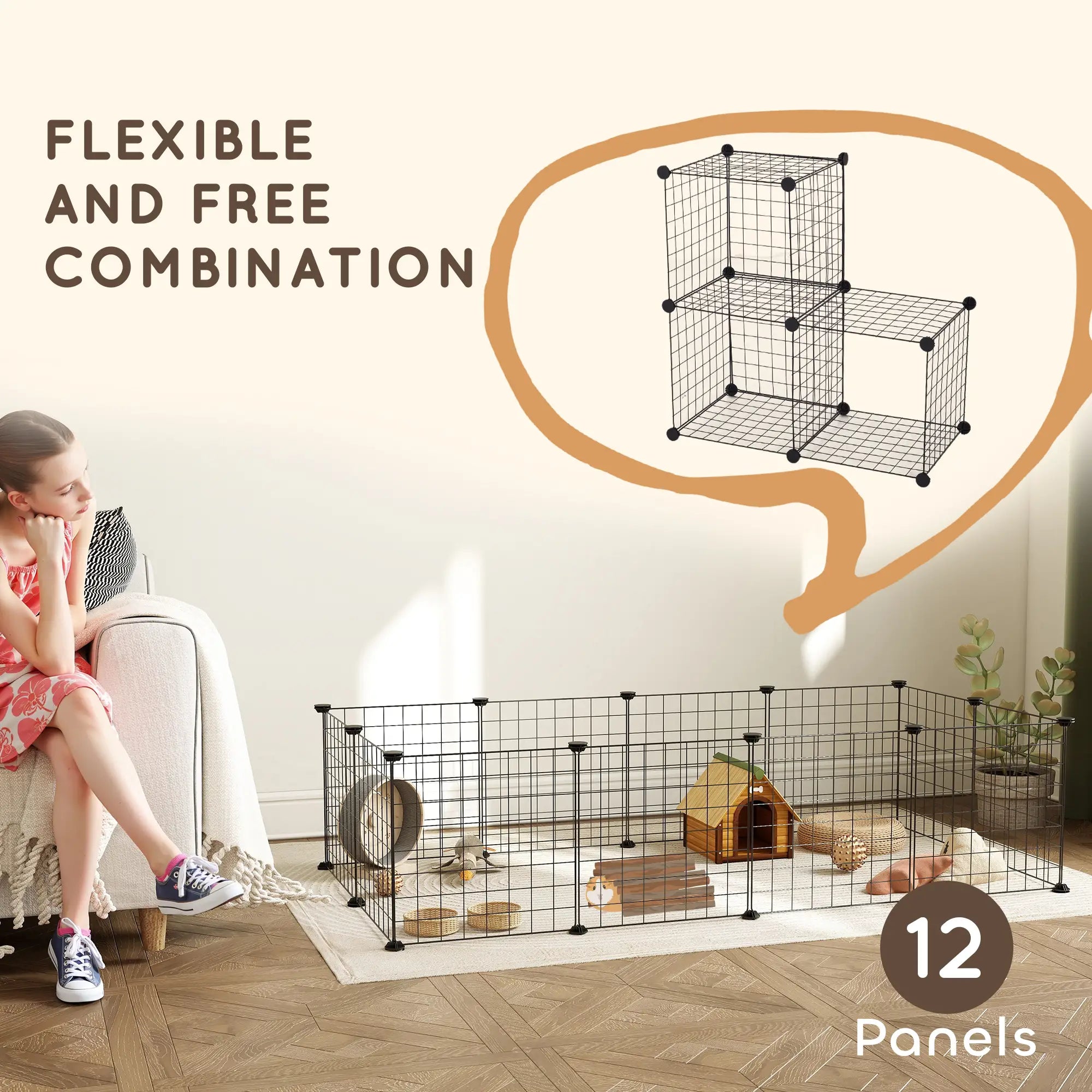 Pet Playpen, DIY Cage For Small Animals, Guinea Pigs, Hedgehogs, Black Houses & Habitats at Gallery Canada