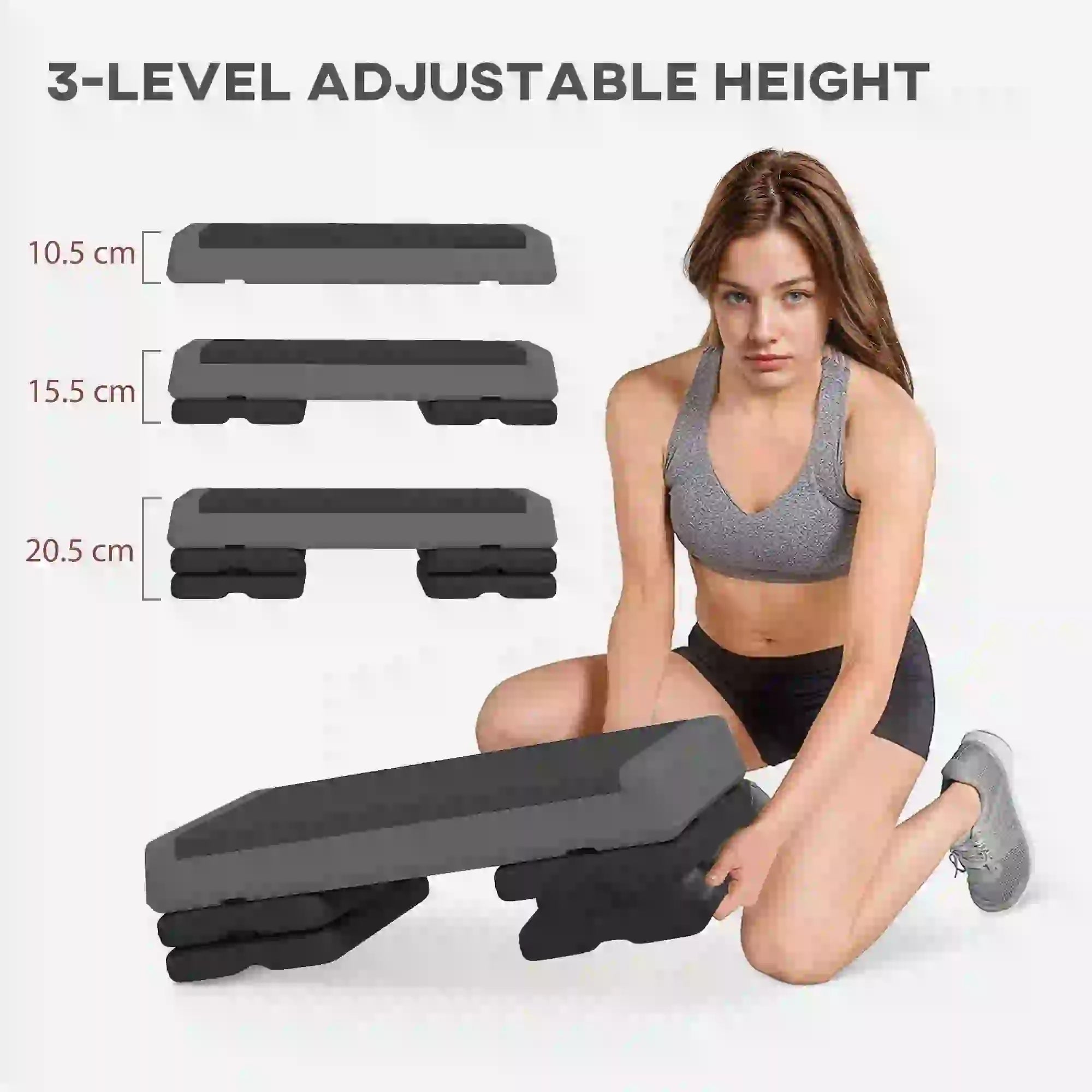 Adjustable Exercise Step Platform, 3-Level, 4