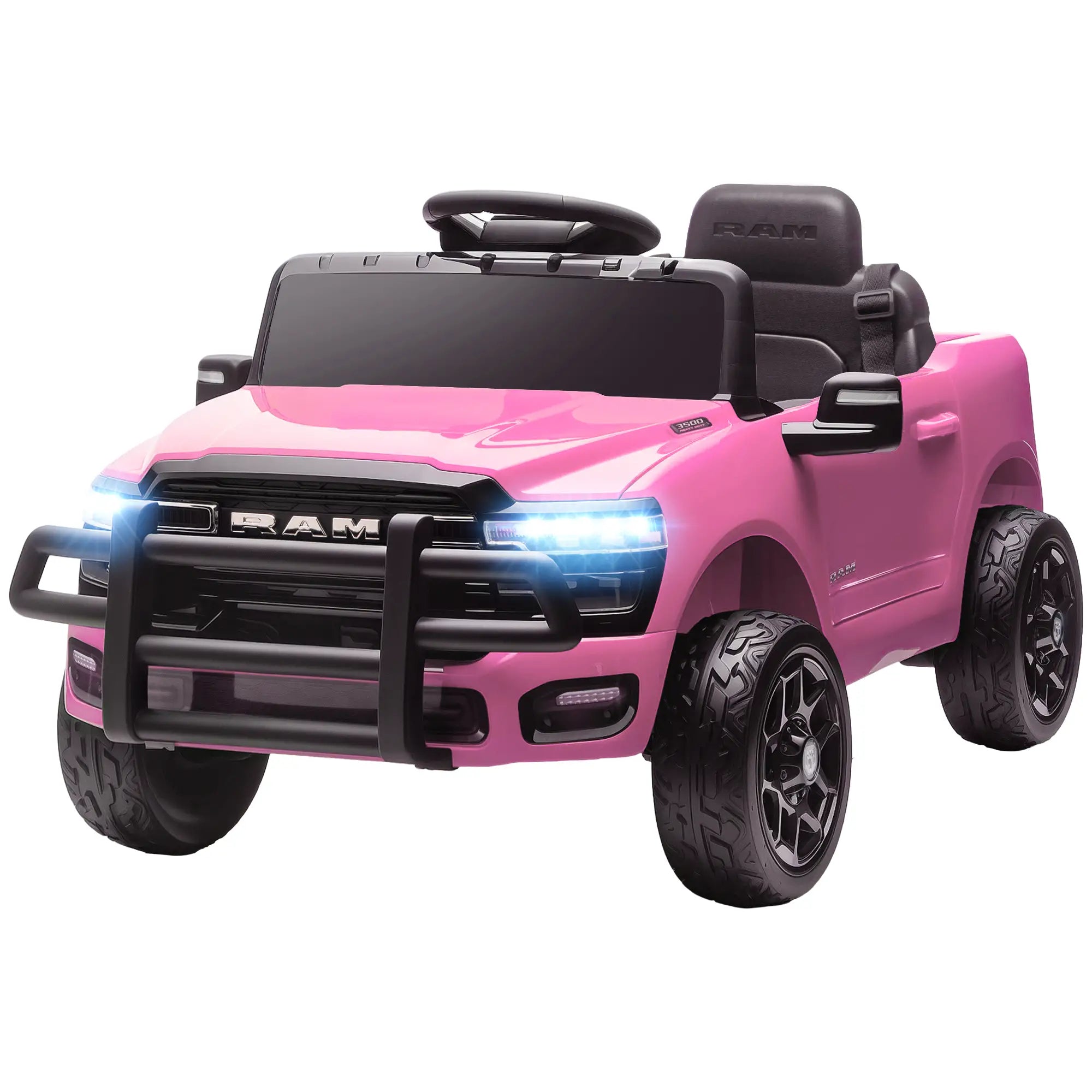 12V Ride On Car, Dodge RAM 3500, Remote Control, Pink Electric Toy Cars Pink at Gallery Canada