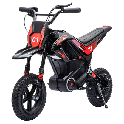24V Kids Electric Motorcycle, Black, 12" Rubber Tires, Black Electric Motorcycles at Gallery Canada