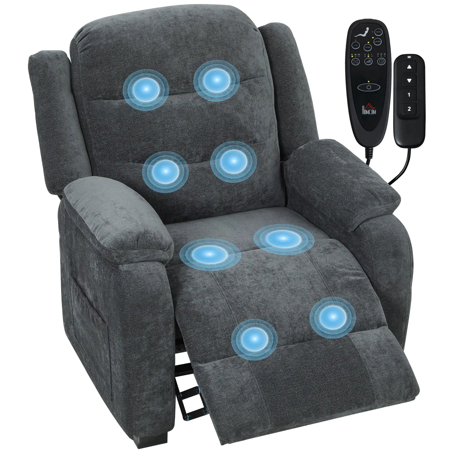 Power Recliner Chair, Quiet Brushless Motor, Remote, Dark Grey Single Sofas at Gallery Canada