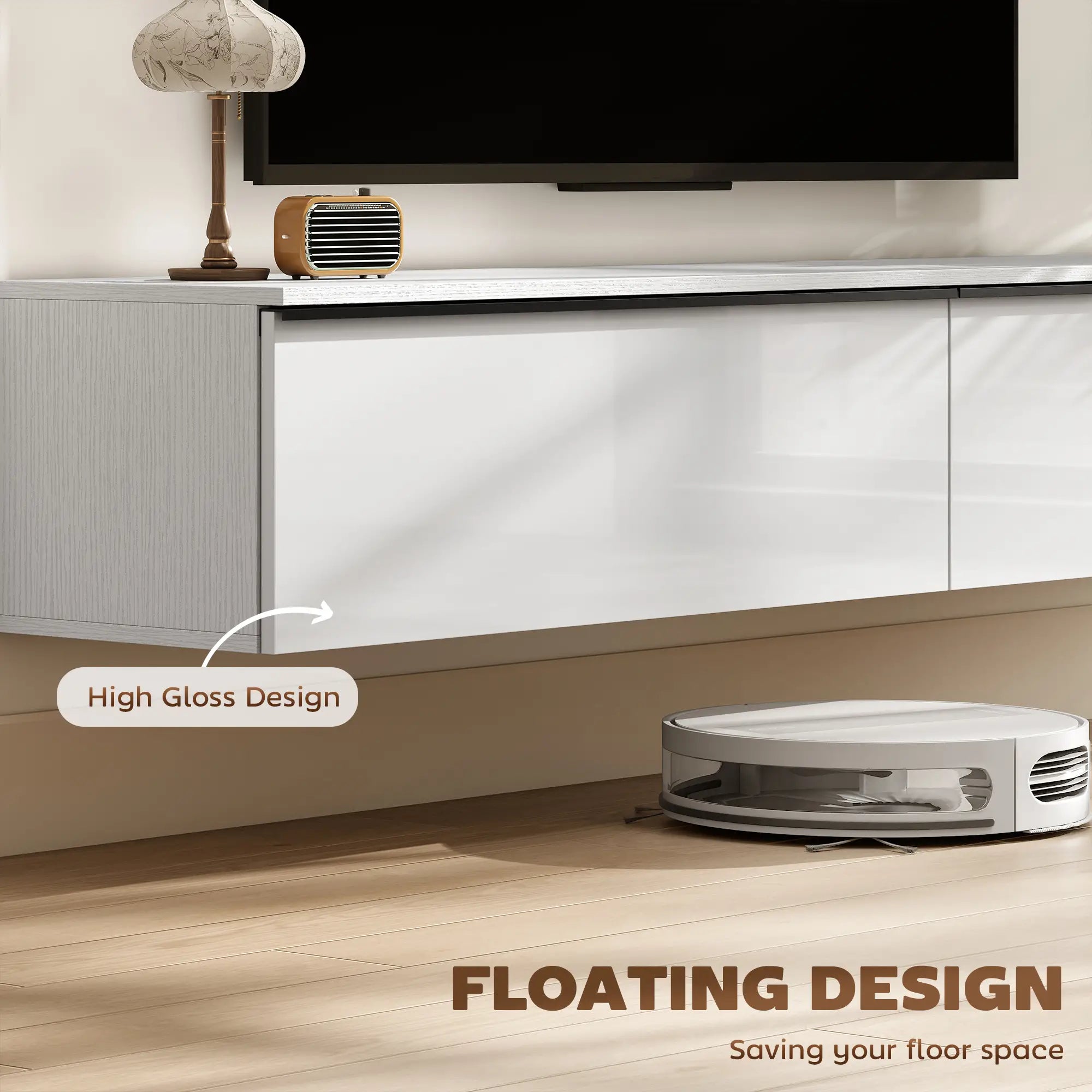 Wall Mounted TV Stand, Floating Cabinet, For TVs Up To 80