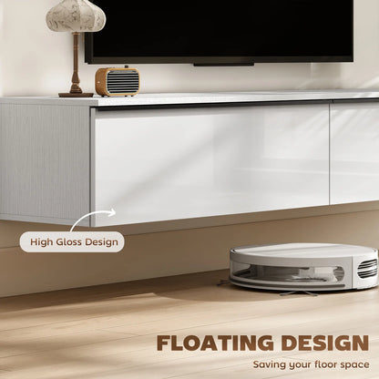 Wall Mounted TV Stand, Floating Cabinet, For TVs Up To 80", White TV Stands at Gallery Canada