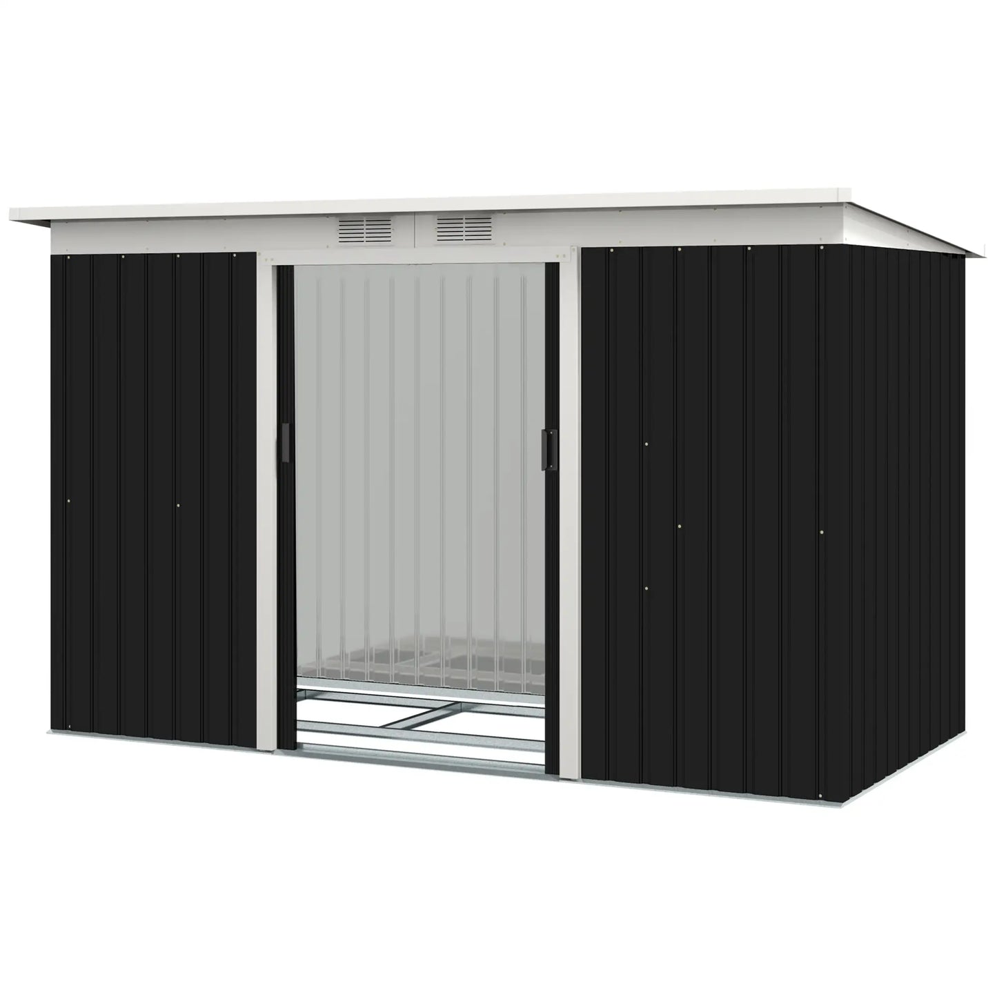 9x4 Outdoor Storage Shed, Galvanized Steel, Dark Grey Sheds at Gallery Canada