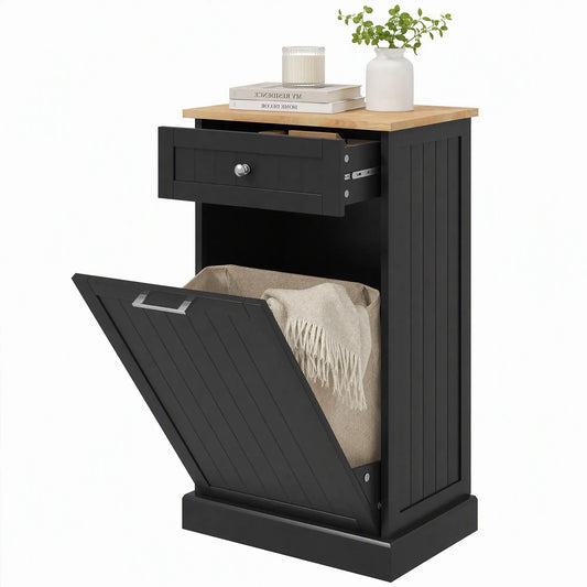 Kitchen Tilt Out Trash Bin Cabinet, Free Standing, Black Storage Cabinets Black at Gallery Canada