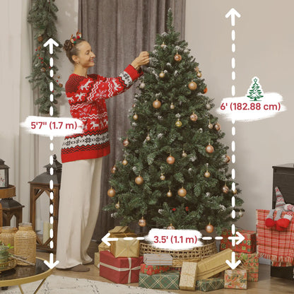 6 ft Frosted Prelit Christmas Tree, Dual Colour LED Light, Hinged, Easy Assembly, Dual Colour Pre Lit Christmas Trees at Gallery Canada