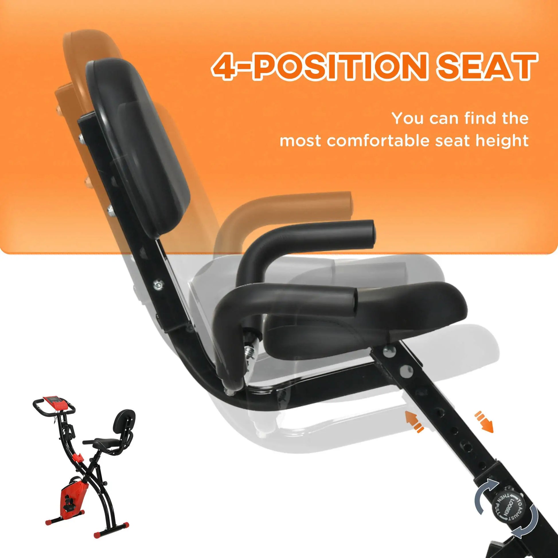 3 in 1 Folding Exercise Bike, 8-Level Magnetic Resistance, Adjustable Seat, Red Exercise & Stationary Bikes at Gallery Canada