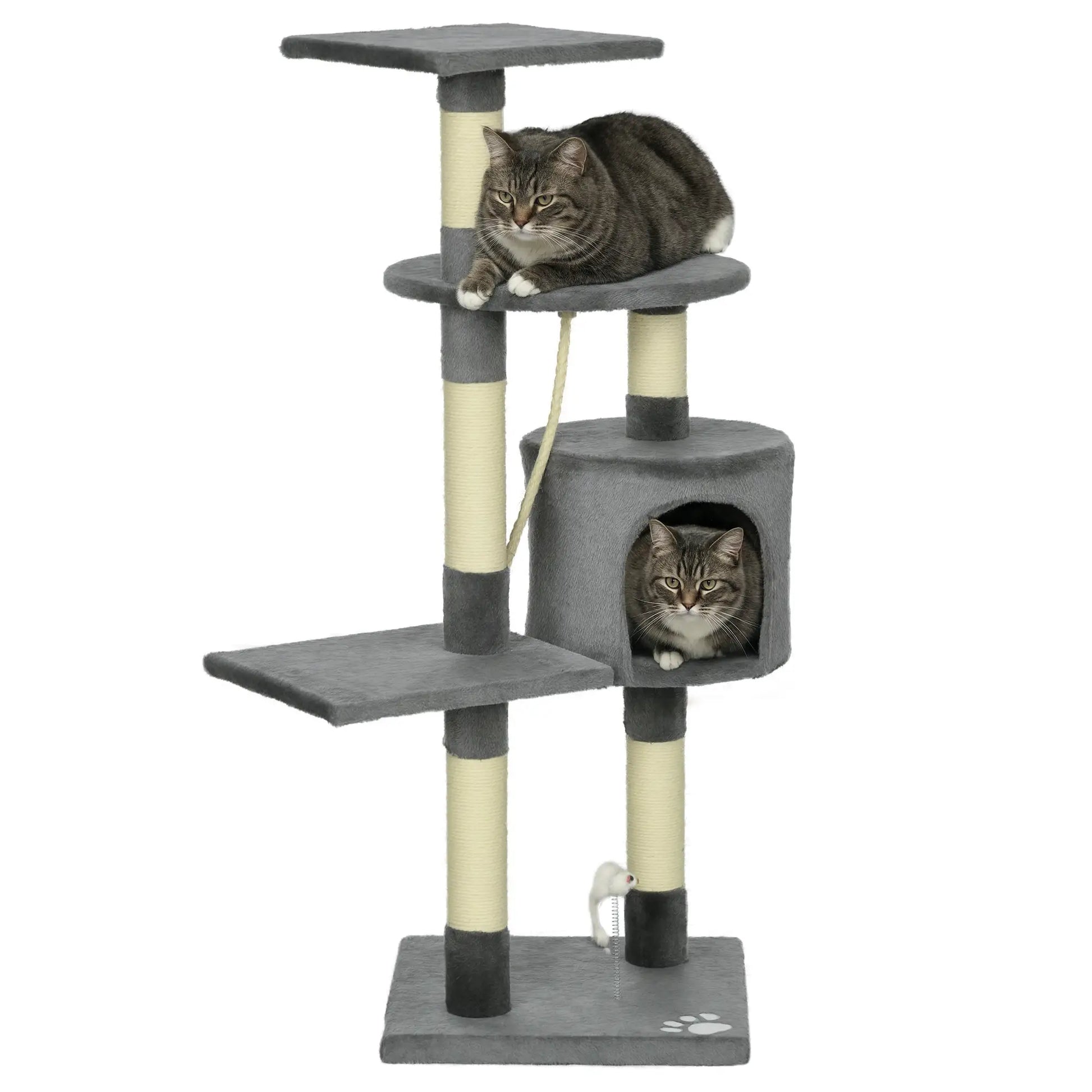 46Inch Cat Tree, Multi Level Tower for Large Cats, Grey Floor to Ceiling Cat Trees at Gallery Canada