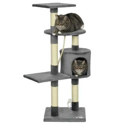 46Inch Cat Tree, Multi Level Tower for Large Cats, Grey Floor to Ceiling Cat Trees at Gallery Canada