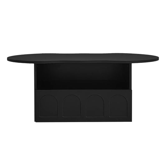 Coffee Table with Drawer, Open Storage, 39.5" L x 23.5" W x 15" H, Black Coffee Tables Black at Gallery Canada