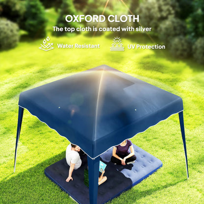 8' x 8' Pop Up Canopy, Outdoor Foldable Tent, Portable With Bag, Blue Pop Up Canopies at Gallery Canada