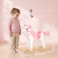 Cheval à bascule licorne, jouet à monter, sons, blanc, 3-5 ans, blanc