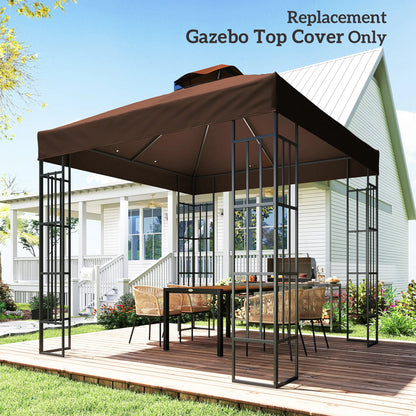 10' x 10' Gazebo Replacement Cover, 2-Tier Roof, UPF30+, Coffee Gazebo Canopy Replacement at Gallery Canada
