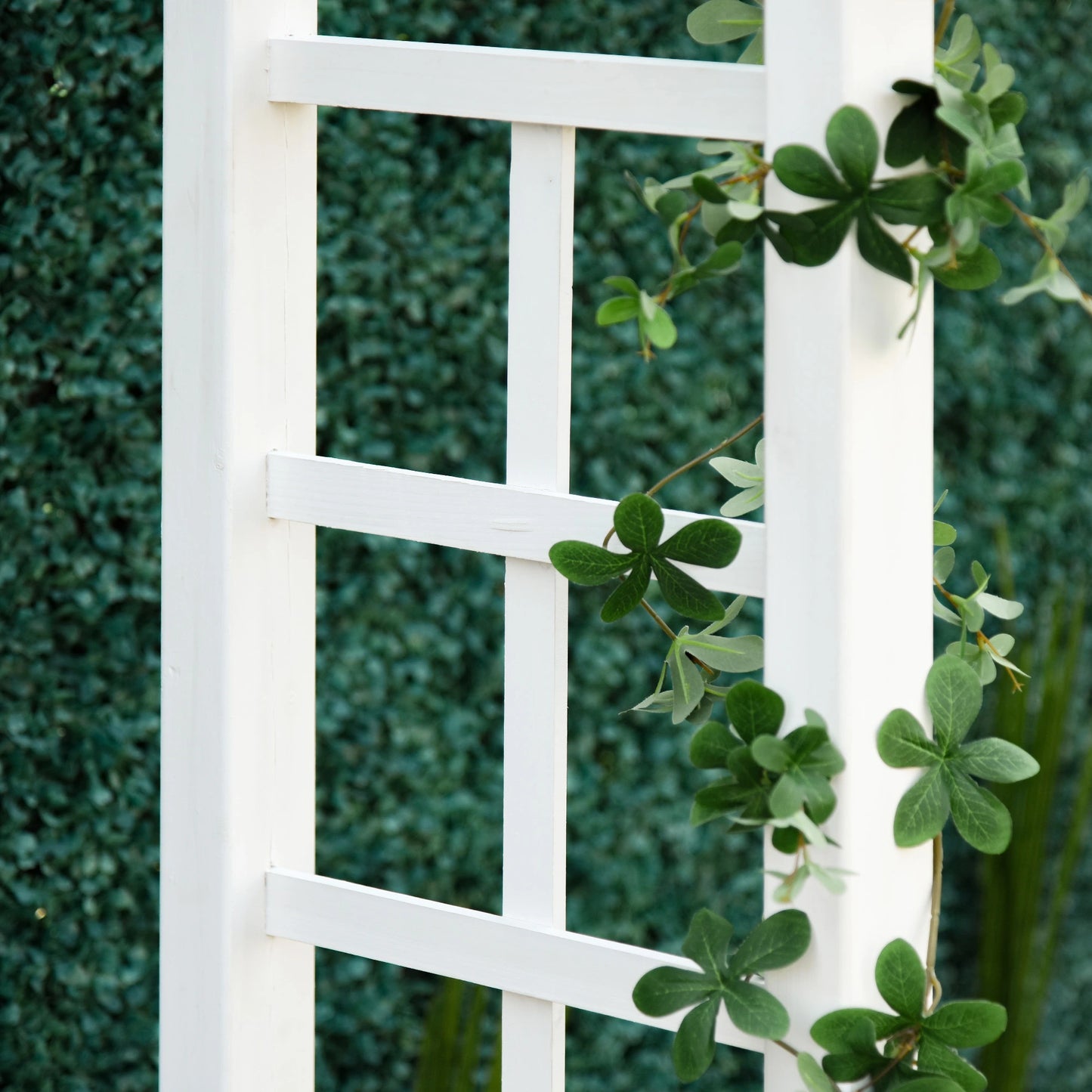 85" Wooden Garden Arbour, Outdoor Arch Trellis for Vines, White Garden Arches at Gallery Canada