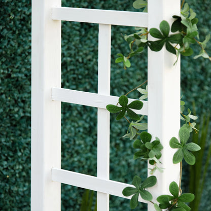 85" Wooden Garden Arbour, Outdoor Arch Trellis for Vines, White Garden Arches at Gallery Canada