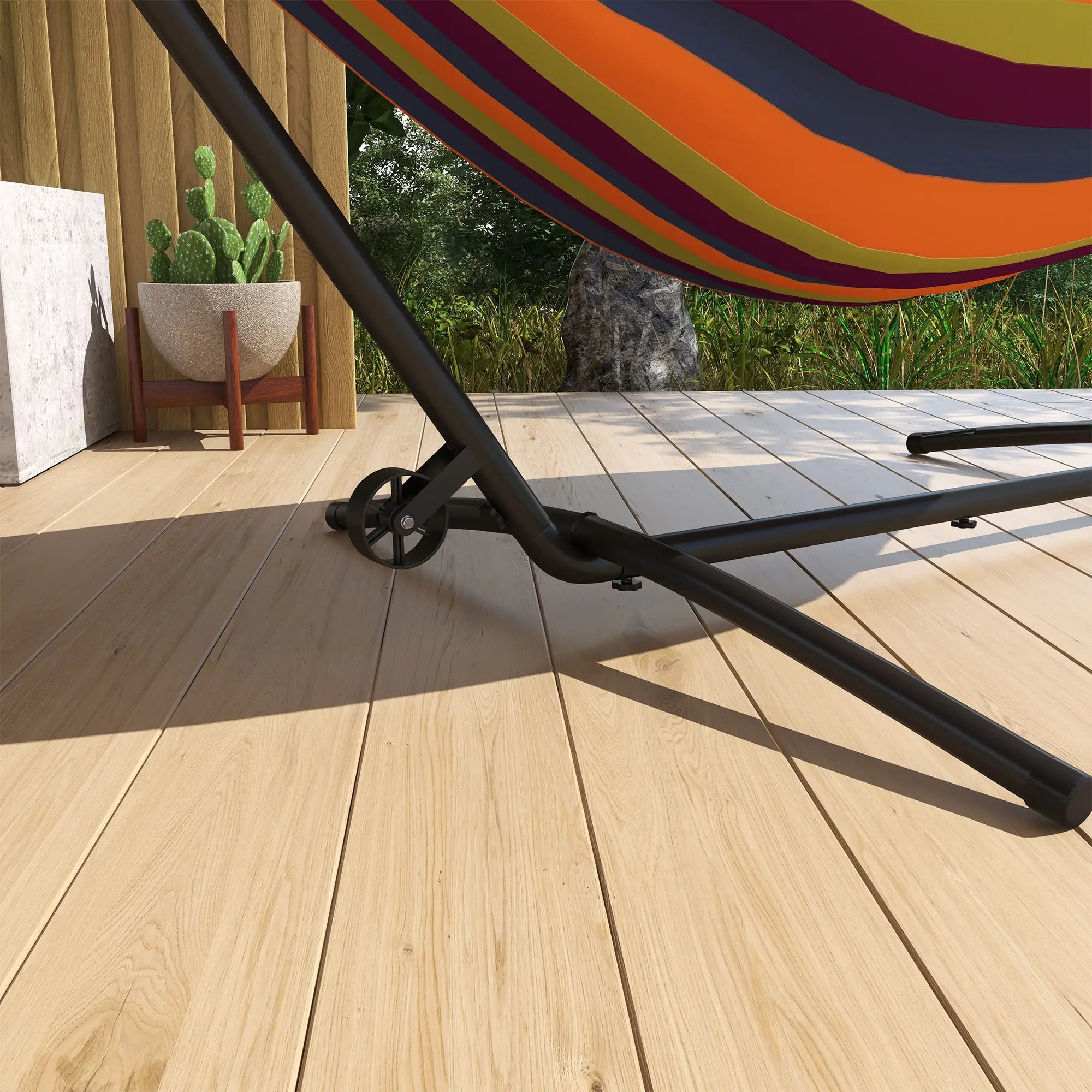 9.5FT Hammock Stand With Wheels, Adjustable, Black Hammock Stands at Gallery Canada