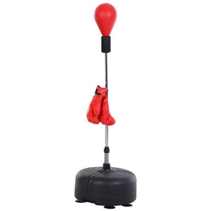 Adjustable Height Boxing Bag Set, 6 Suction Cups, Boxing Gloves, Exercise Training Strength Training Equipment Red and Black at Gallery Canada