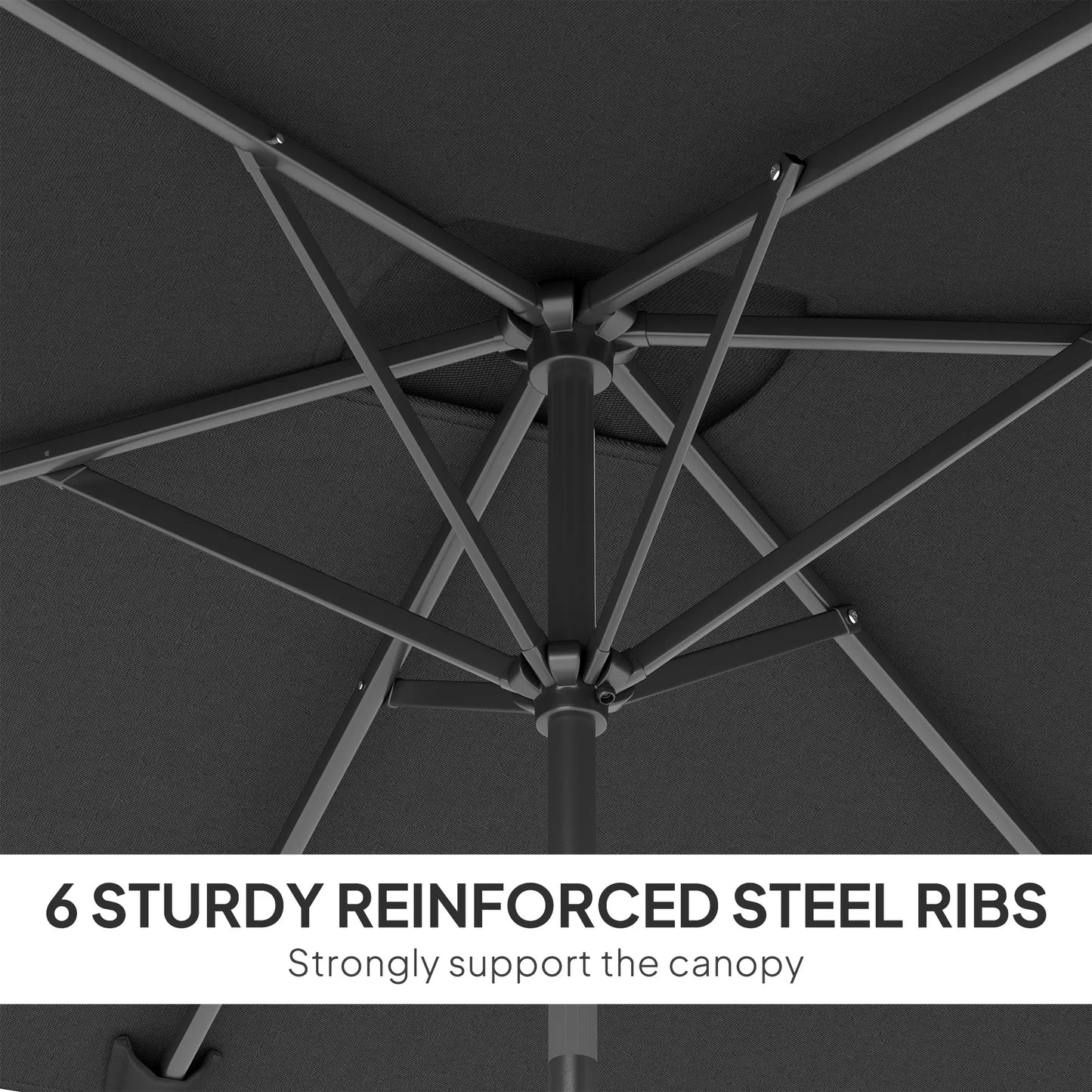 6.6x9.6ft Rectangle Aluminum Patio Umbrella, Outdoor Sunshade Canopy, Dark Grey Sun Umbrellas at Gallery Canada