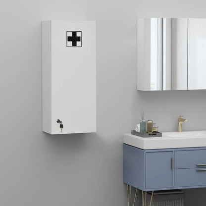 Wall Mount Medicine Cabinet, 5-Tier Lockable, Adjustable Shelves, White Mirror Medicine Cabinets at Gallery Canada