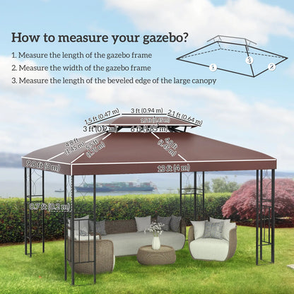 13' x 10' Gazebo Replacement Canopy, 2 Tier Roof, Brown Gazebo Canopy Replacement at Gallery Canada