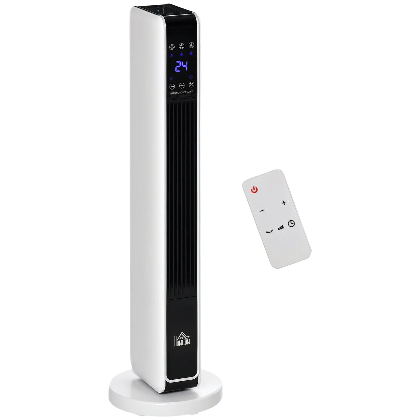 Ceramic Tower Heater, Oscillating, Remote, Timer, 750W/1500W Electric Tower Heaters White, Black, Silver at Gallery Canada