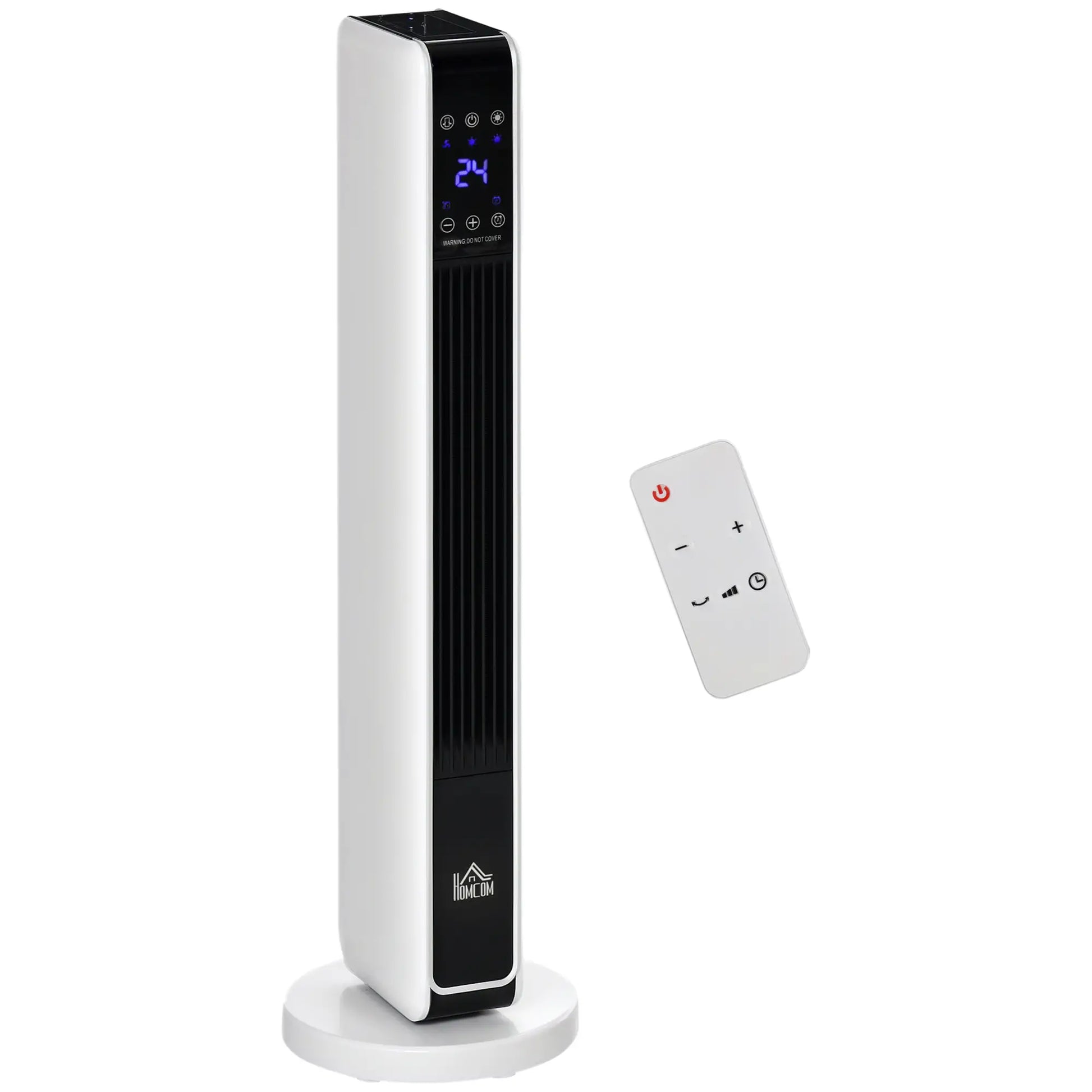 Ceramic Tower Heater, Oscillating, Remote, Timer, 750W/1500W Electric Tower Heaters White, Black, Silver at Gallery Canada