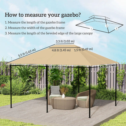 10' x 13' Gazebo Canopy Cover, Roof Replacement, Khaki Gazebo Canopy Replacement at Gallery Canada