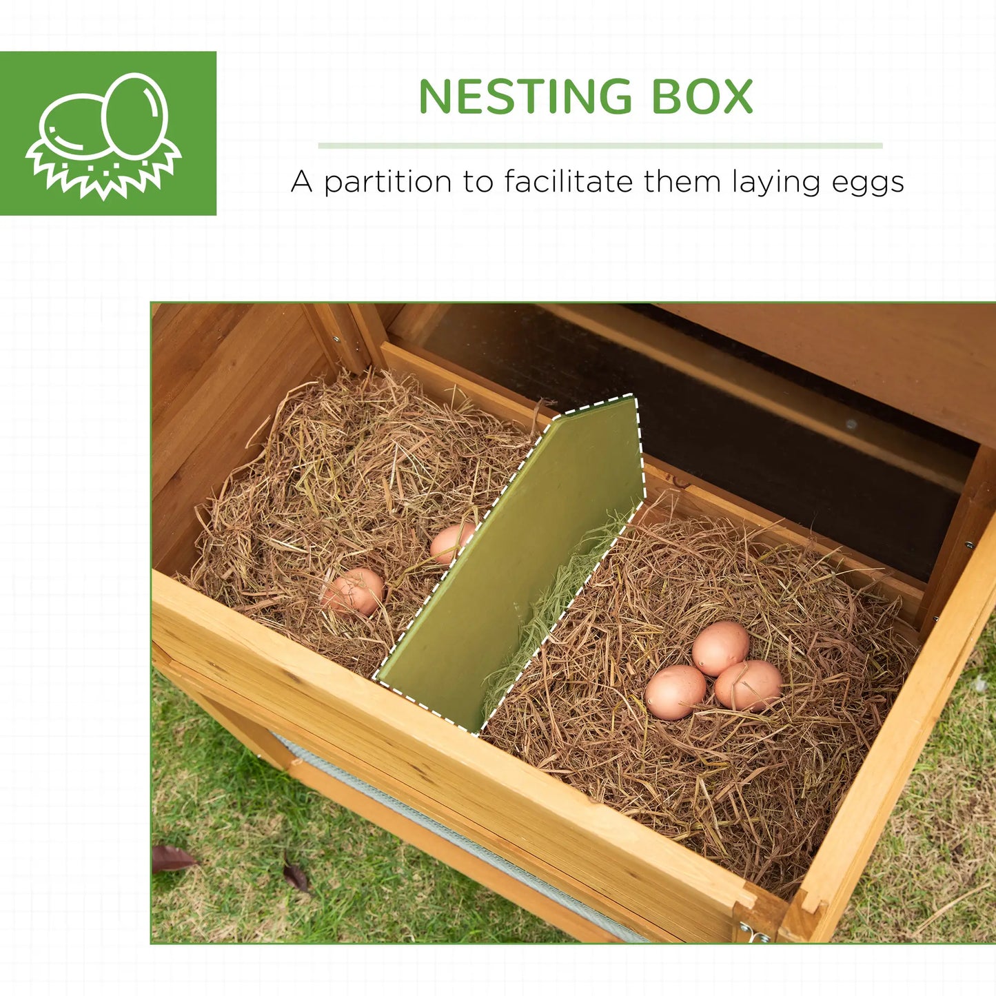 79" Wooden Chicken Coop, Outdoor Hen House, With Removable Tray, Brown Chicken Coops at Gallery Canada