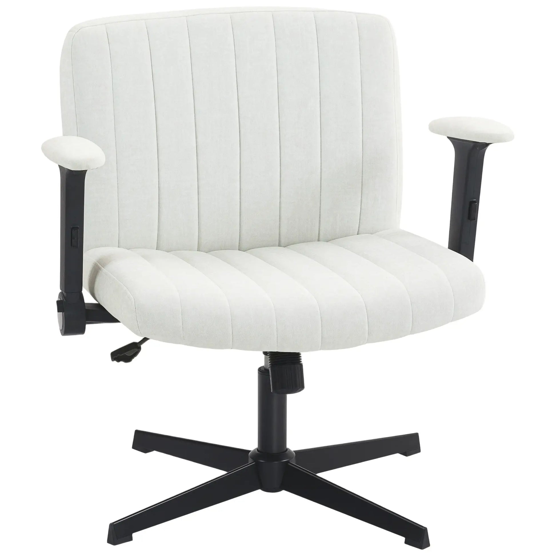 Criss Cross Chair, Flip-Up Armrests, Adjustable Height, Tilting, No Wheels, Beige Task Chairs at Gallery Canada