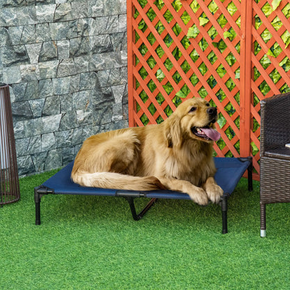 Elevated Dog Bed, XL Dog Cot, 36" x 30" x 7", Blue Elevated Dog Beds at Gallery Canada