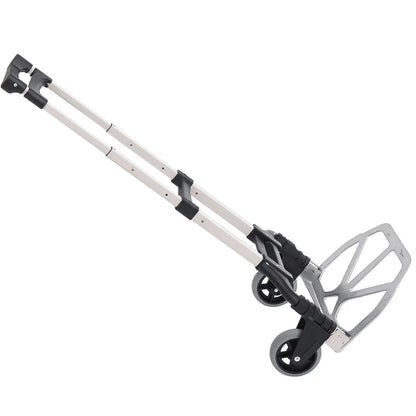Folding Hand Truck, 2 Wheels, Heavy Duty, 3 Level Handle, 154lbs Capacity, Aluminum Folding Hand Trucks Silver at Gallery Canada