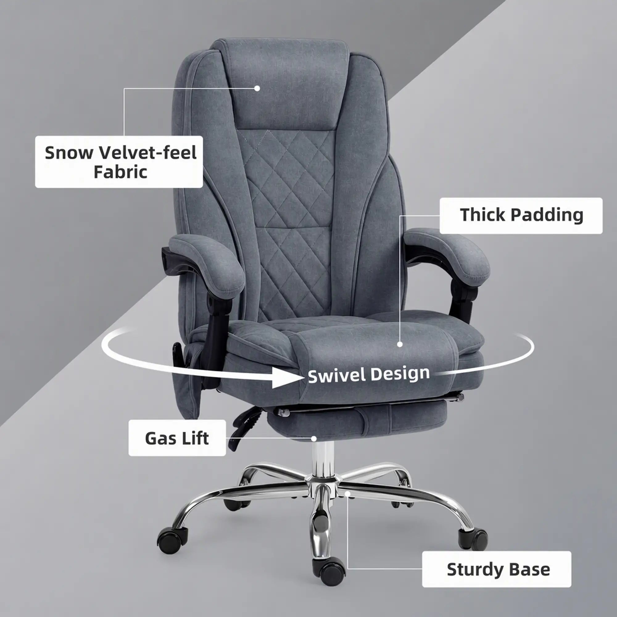 Massage Office Chair, Reclining Computer Chair, Adjustable Height, Footrest, Dark Grey Massage Chairs at Gallery Canada