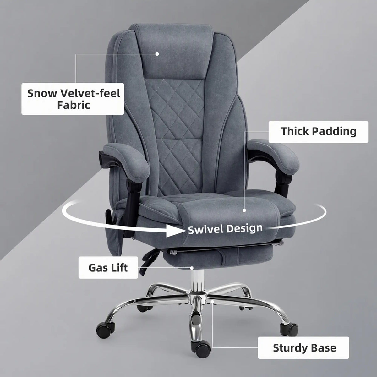 Massage Office Chair, Reclining Computer Chair, Adjustable Height, Footrest, Dark Grey Massage Chairs at Gallery Canada