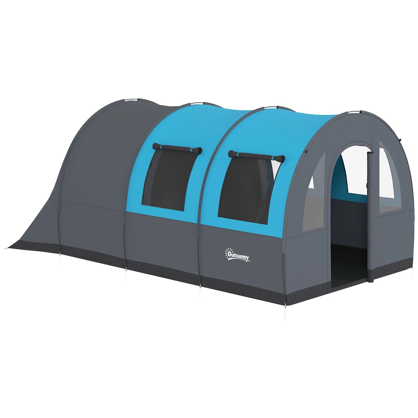 5-6 Person Camping Tent, Living Room Bedroom, 3000mm Waterproof, Grey Blue Camping Tents at Gallery Canada