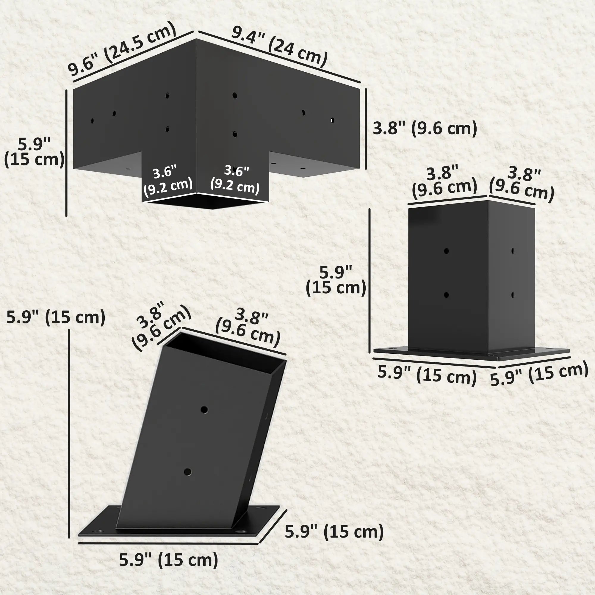 15° Slanted Pergola Bracket Kit, 3.6