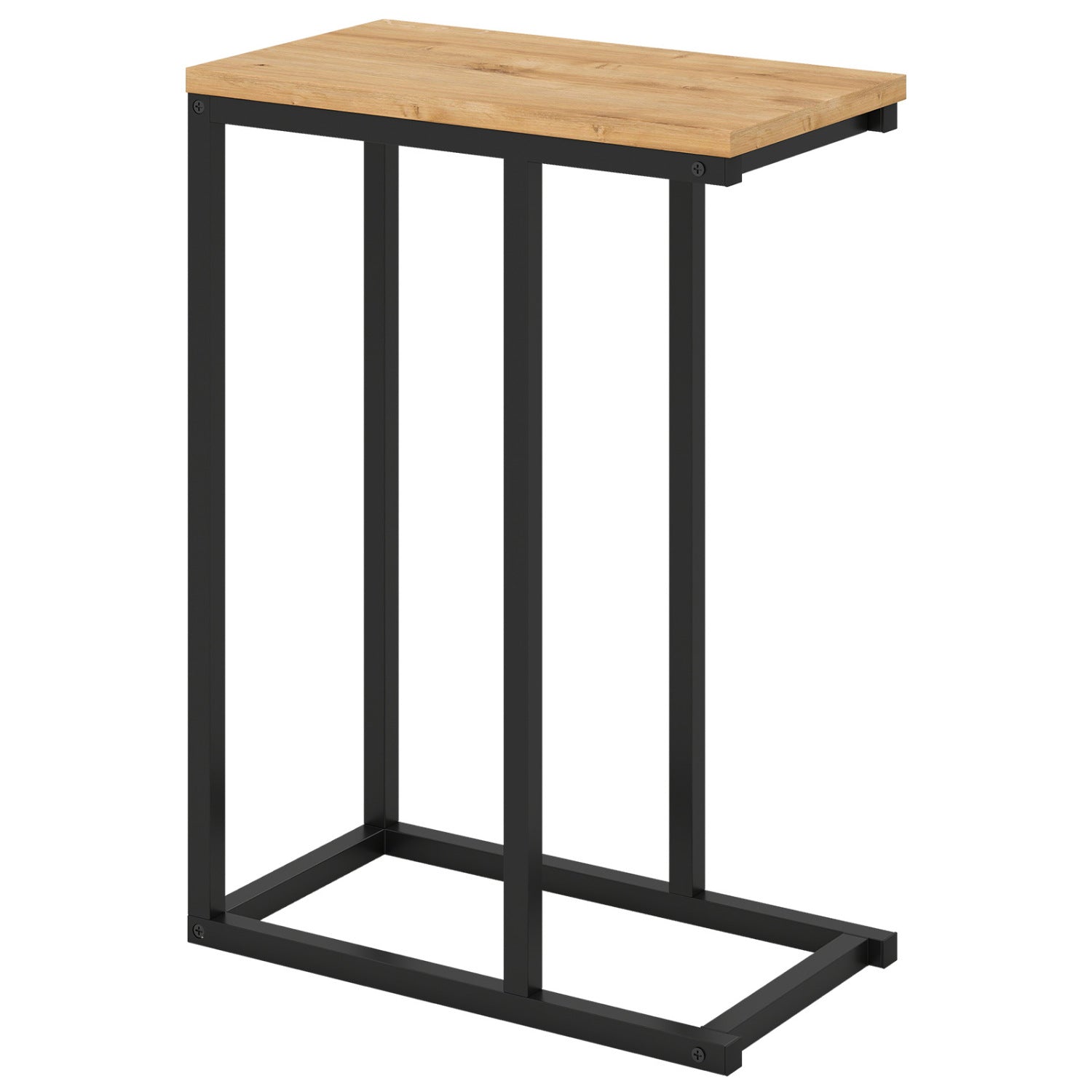 C-Shaped End Table Small Side Table with Sturdy Metal Frame, Natural End & Side Tables at Gallery Canada